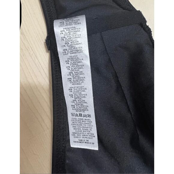 ASOS Swim Black Floral Lace Bikini Top Size 4 Ruffle Boned Swimwear Beach - Picture 8 of 12